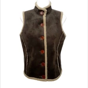 Boden Faux Suede Vest with Sherpa Lining